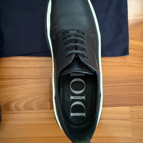 Dior x Sacai Black Men's Derby Shoes Sz 8 Orig. $1600 - Picture 8 of 12
